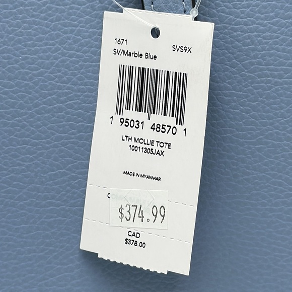 Coach 1671 Mollie Tote Leather Shoulder Bag Marble Blue color - Picture 15 of 15